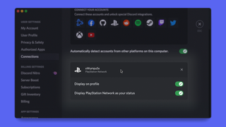 Discord user profile with a linked PSN account