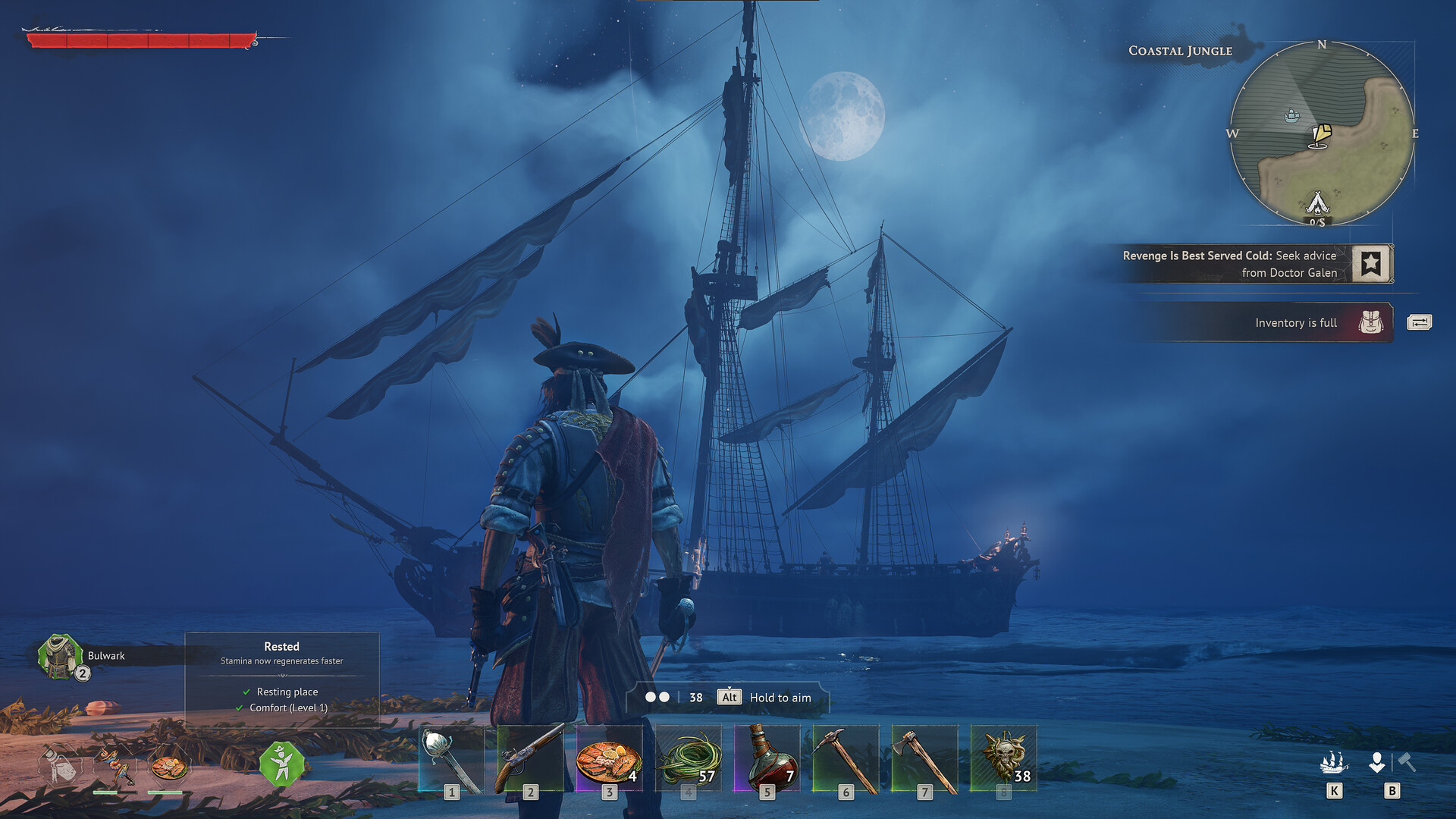 Pirate near pirate ship