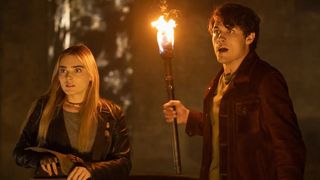 (L-R): Meg Donnelly as Mary and Drake Rodger as John in The Winchesters