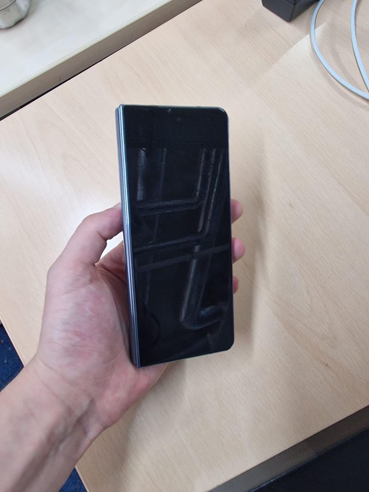 Samsung Galaxy Z Fold 4 real-world photos in blue color variant