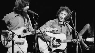 Bob Dylan playing the Martin in question with George Harrison at The Concert for Bangladesh in 1971