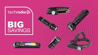 A range of Sofirn torches on a magenta background, with a Techradar logo and the text Big Savings