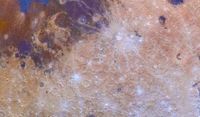 a diversly colorful and detailed image of the moon
