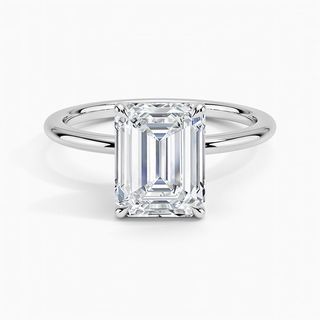 Brilliant Earth, Petite Elodie 1.5mm Solitaire with 2ct Emerald Certified Lab Diamond