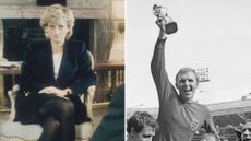 L-Princess Diana, R- Bobby Moore holding the World Cup 1966