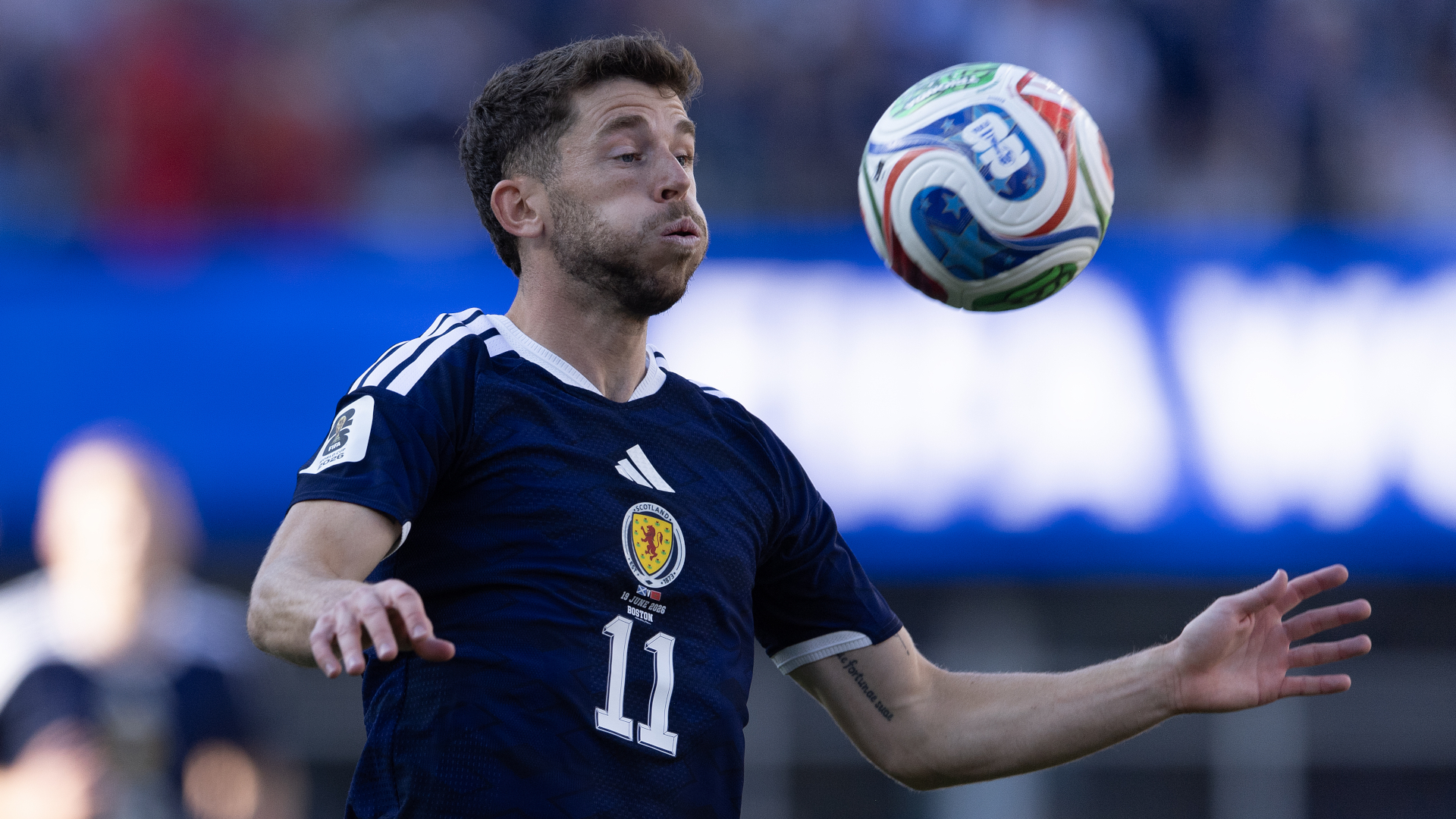Ryan Christie of Scotland receives the ball in the FIFA World Cup 2026