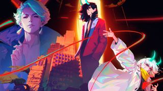 Possessor(s) key art showing protagonists standing amid ruined city.