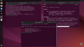Ubuntu 24.04 LTS with multiple terminals open
