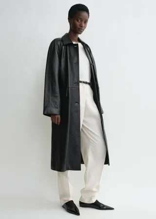 Toteme, Raglan-Sleeve Leather Coat Black