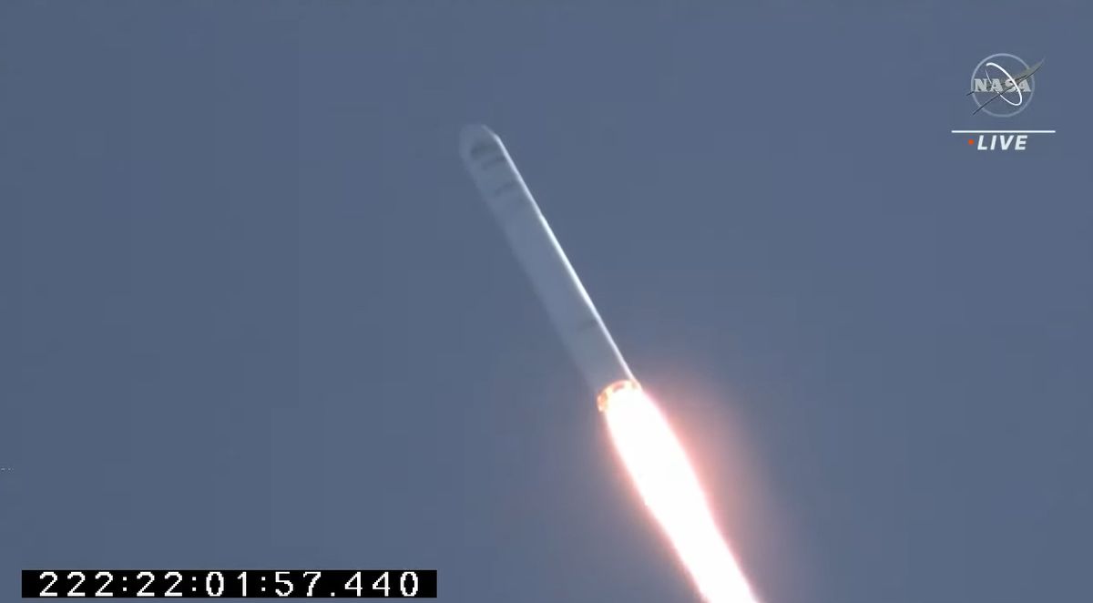 A Northrop Grumman Antares rocket launches the Cygnus NG-16 cargo resupply spacecraft to the International Space Station from NASA's Wallops Flight Facility, on Aug. 10, 2021.