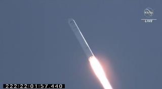 A Northrop Grumman Antares rocket launches the Cygnus NG-16 cargo resupply spacecraft to the International Space Station from NASA's Wallops Flight Facility, on Aug. 10, 2021.