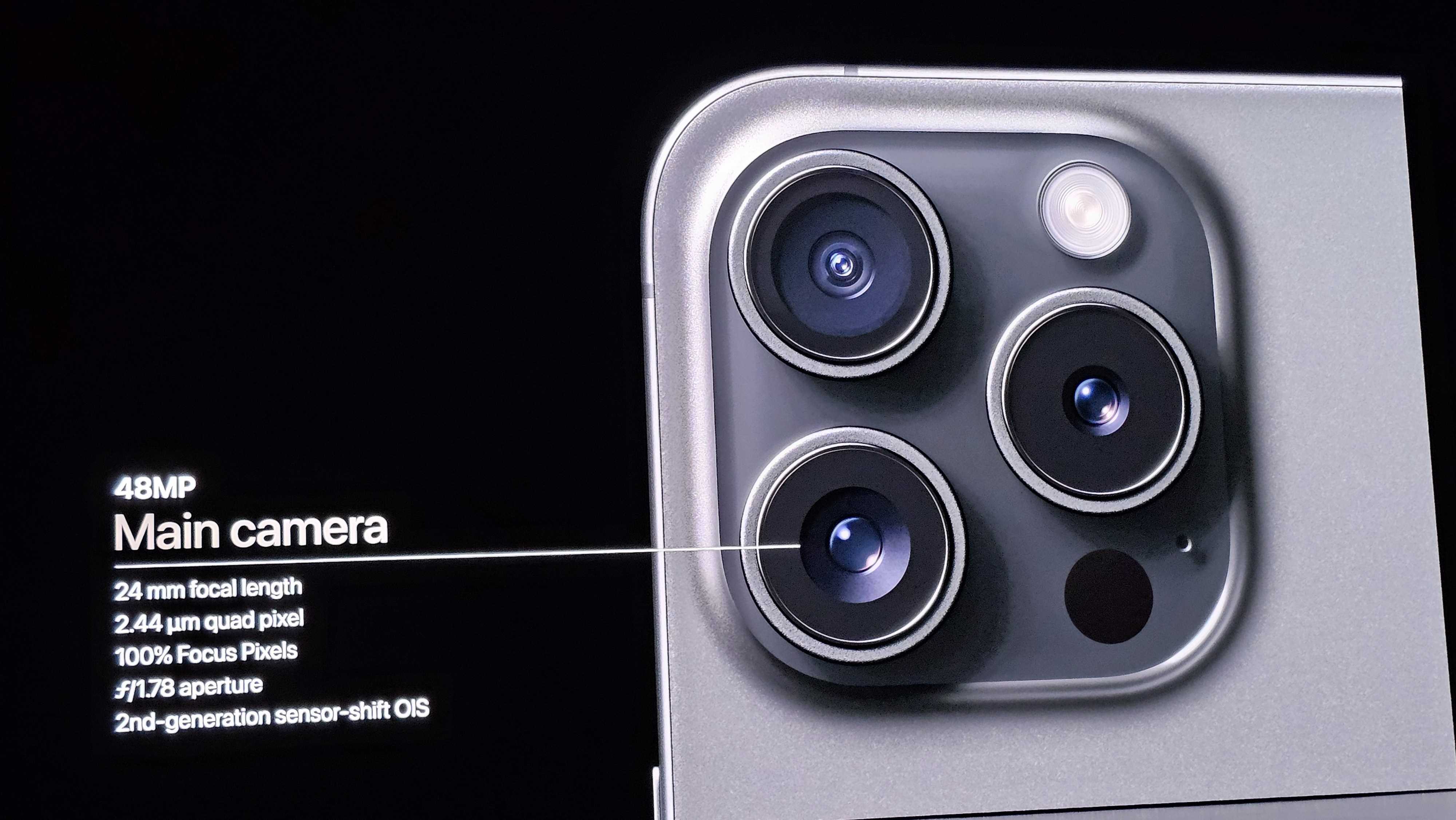 Apple iPhone 15 camera specs from Apple Event 2023