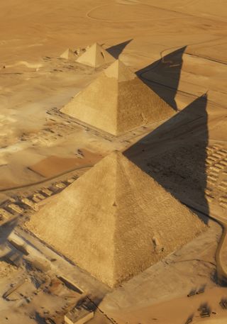 Aerial view of the Great Pyramid at Giza.