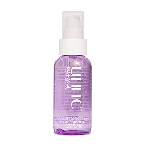 Unite Hair &amp;ndash; Blonda Oil &amp;ndash; Argan Infused Oil for Blonde, Gray &amp;amp; Highlighted Hair &amp;ndash; Seals, Smooths &amp;amp; Adds Brilliant Shine &amp;ndash; Uv &amp;amp; Thermal Protection &amp;ndash; 4.23 Fl Oz