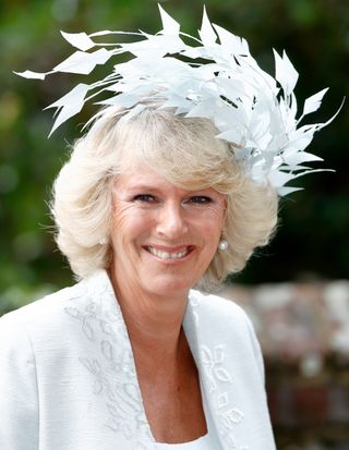 Queen Camilla at the wedding of her son in 2005