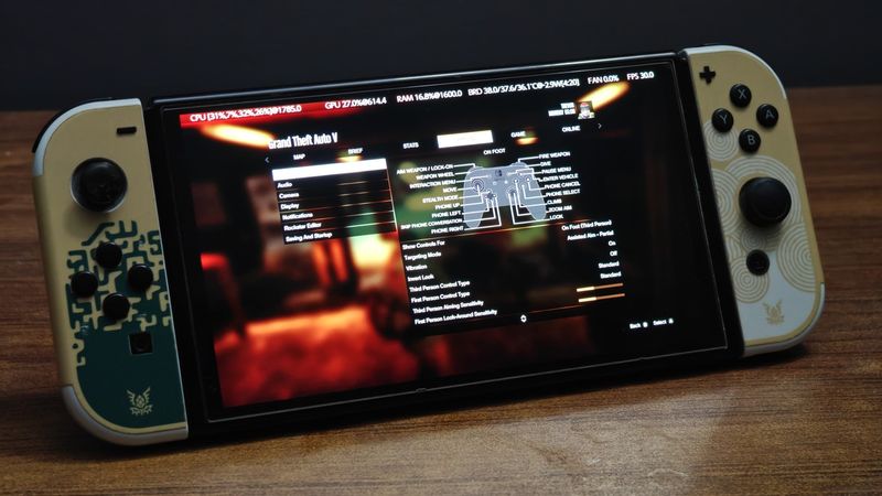 Grand Theft Auto V running natively on a Nintendo Switch