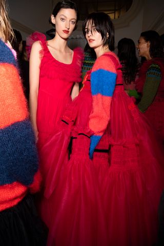 2 Girls in red dress