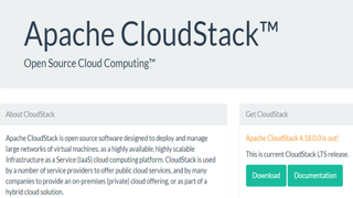 Website screenshot for CloudStack