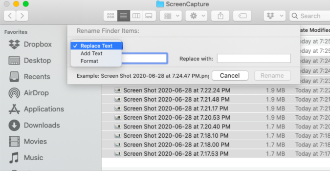 How to batch rename files in macOS