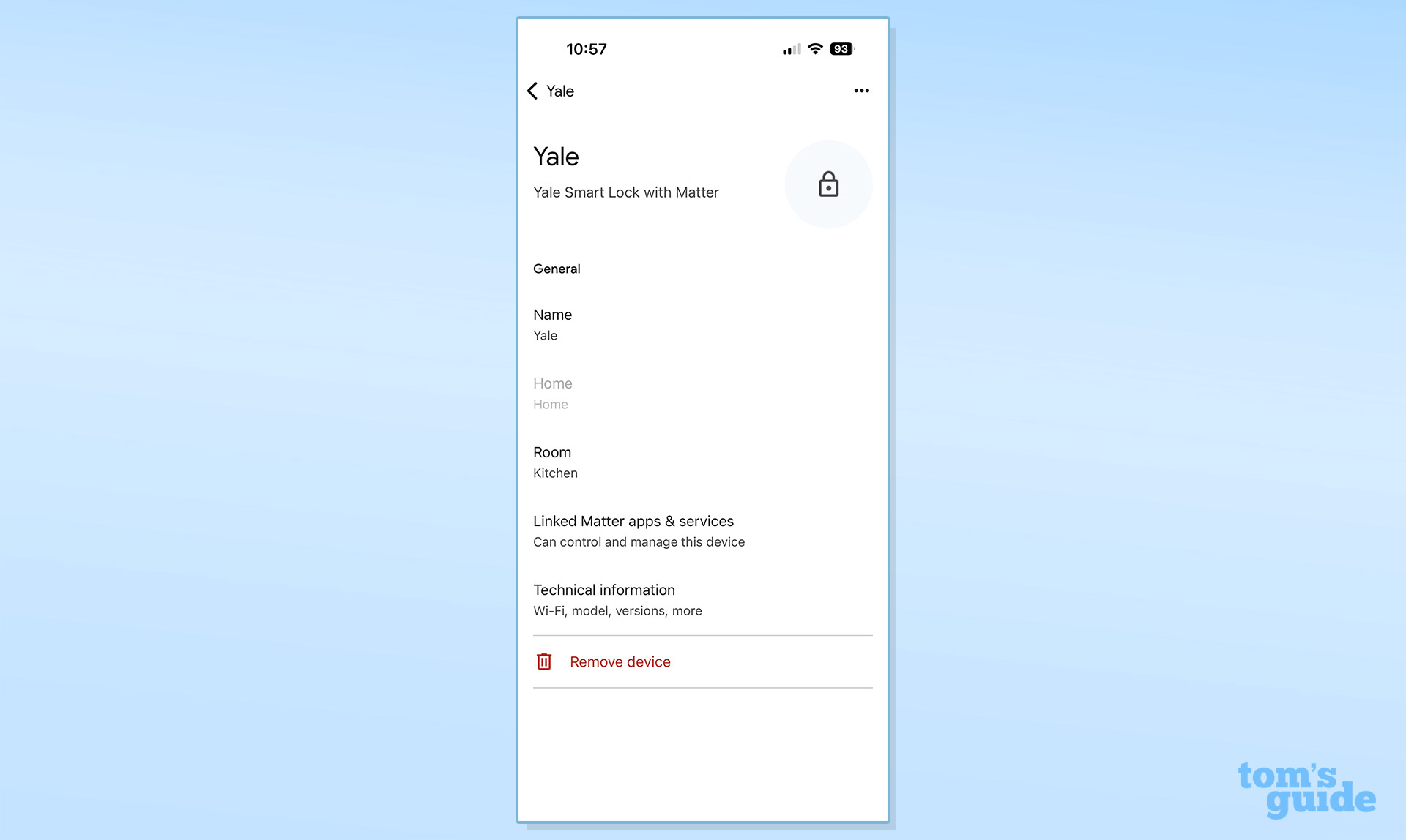 Yale Smart Lock with Matter app screenshot
