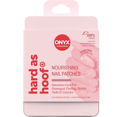 Onyx Professional Hard as Hoof S.o.s Nail Patches - Nail and Cuticle Strengthening Treatment Repair Patches, Nail Growth, Repair, 20 Count