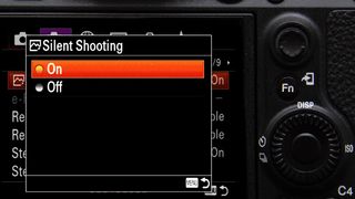 Camera menu, showing 'Silent Shooting' options