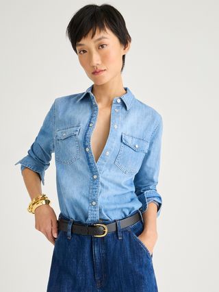 Wren Slim Western Chambray Shirt in Callie Wash