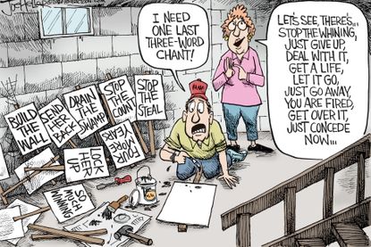 Political Cartoon U.S. Trump supporter election loss