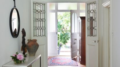 Open door in home entranceway