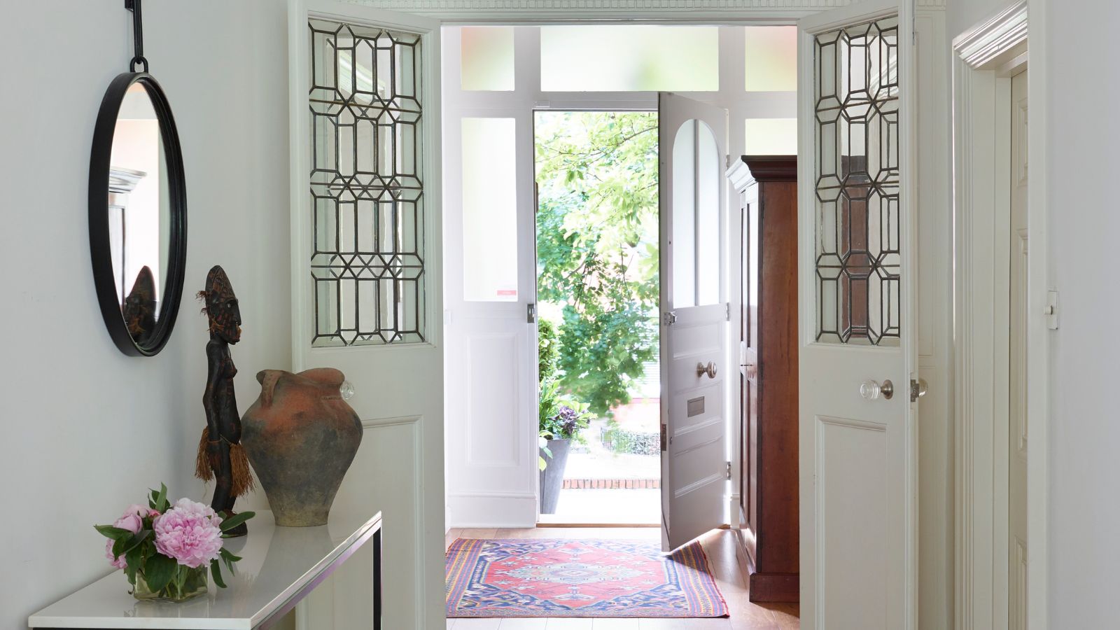 Open door in home entranceway
