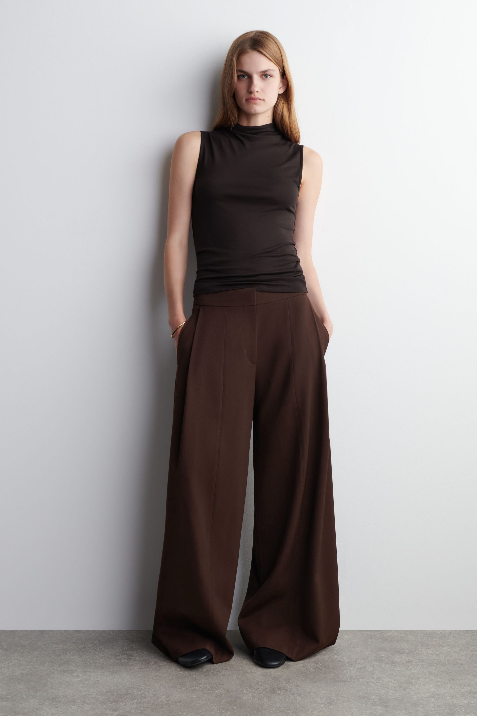 Relaxed Wool-Blend Wide-Leg Pants