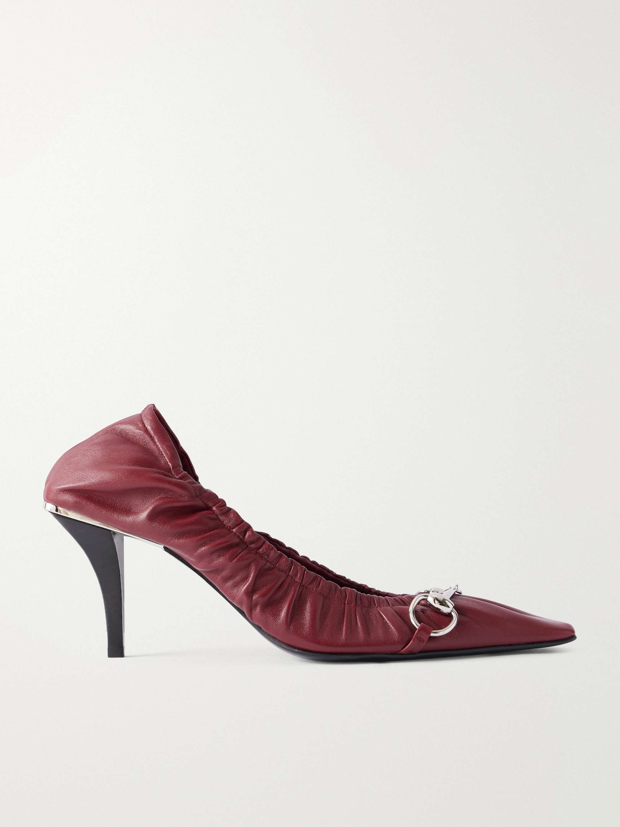 Vittoria 75 Horsebit-Embellished Leather Pumps