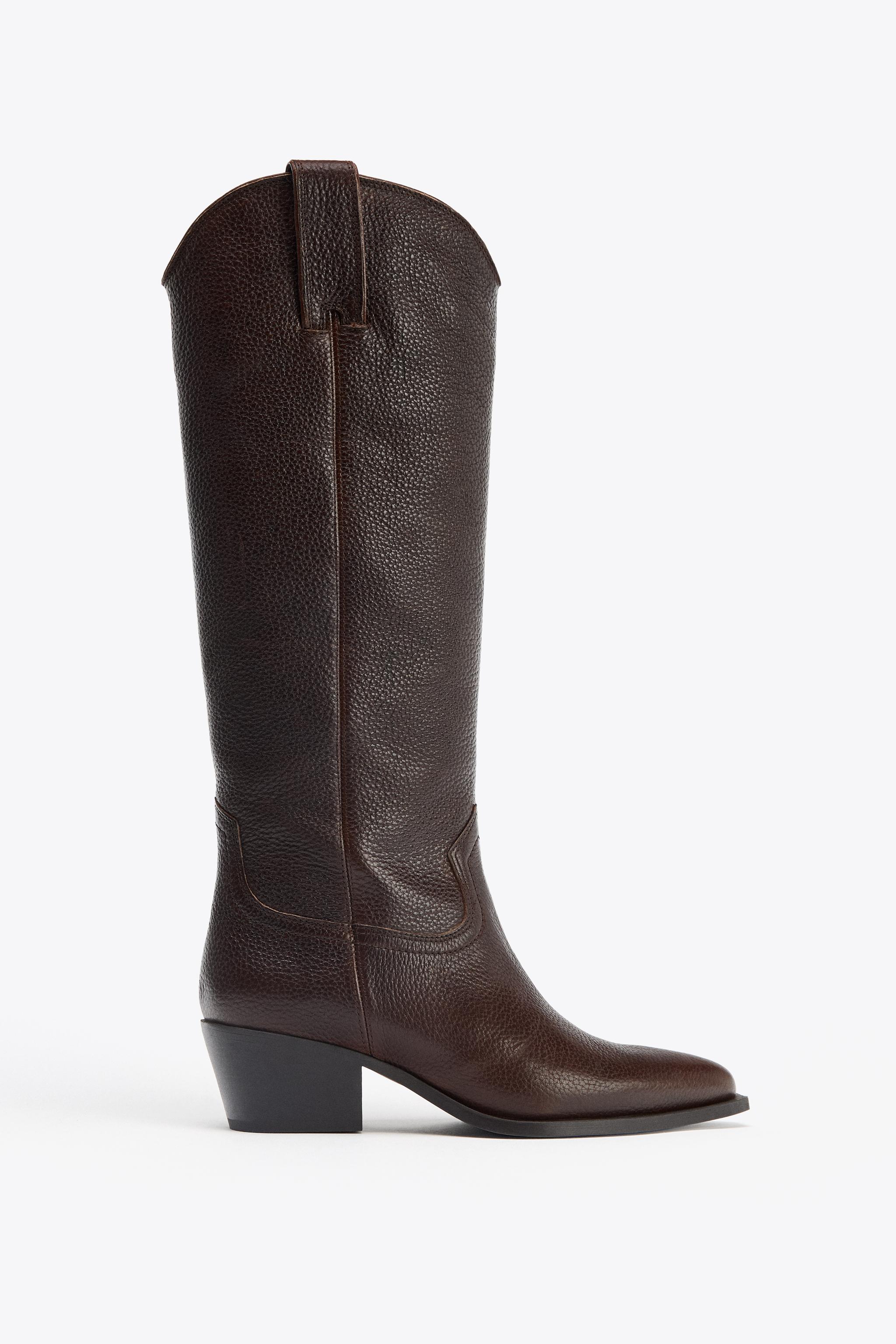 Leather Knee-High Boots