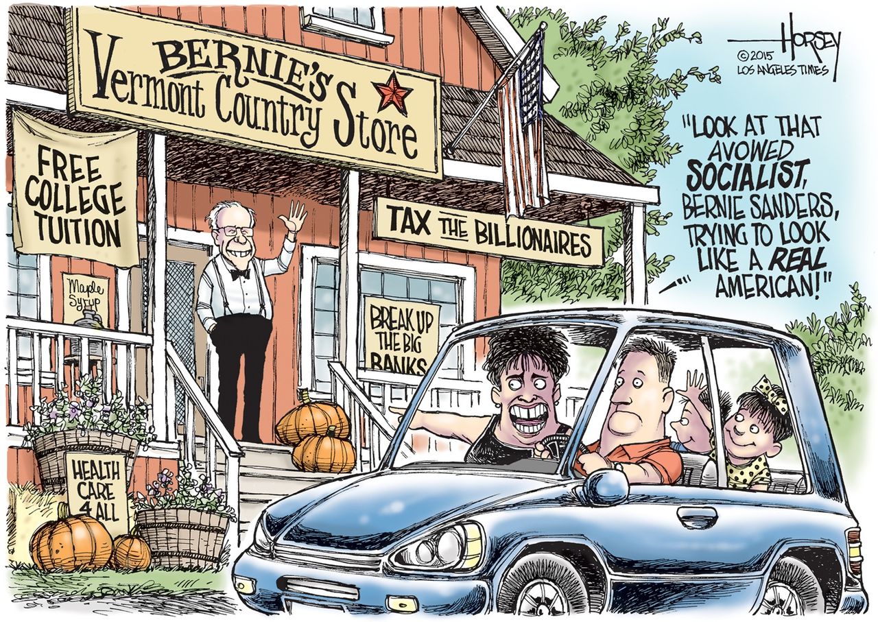 Political cartoon U.S. Bernie Sanders 2016