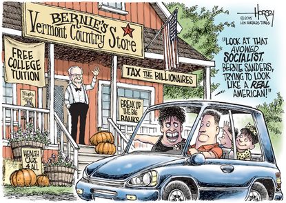 Political cartoon U.S. Bernie Sanders 2016