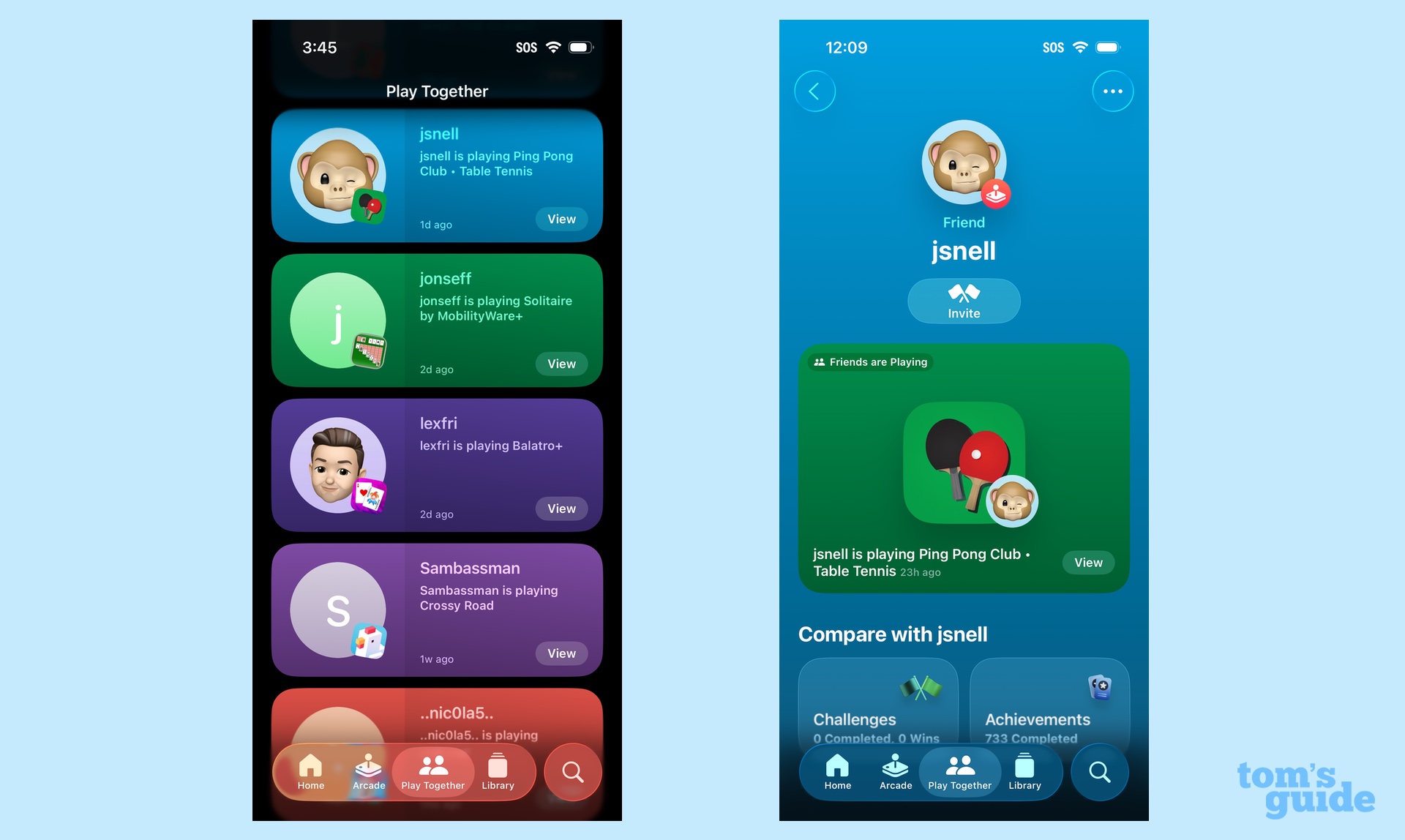 Play Together tab in iOS 26 games app