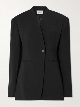 Aster Asymmetric Crepe Blazer