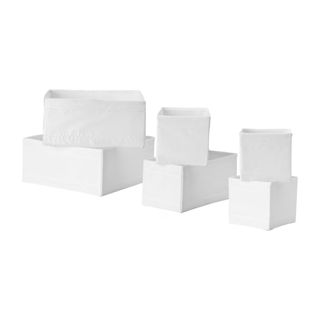 White storage boxes