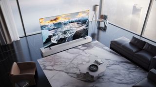 TCL C855 lifestyle image in bright room 