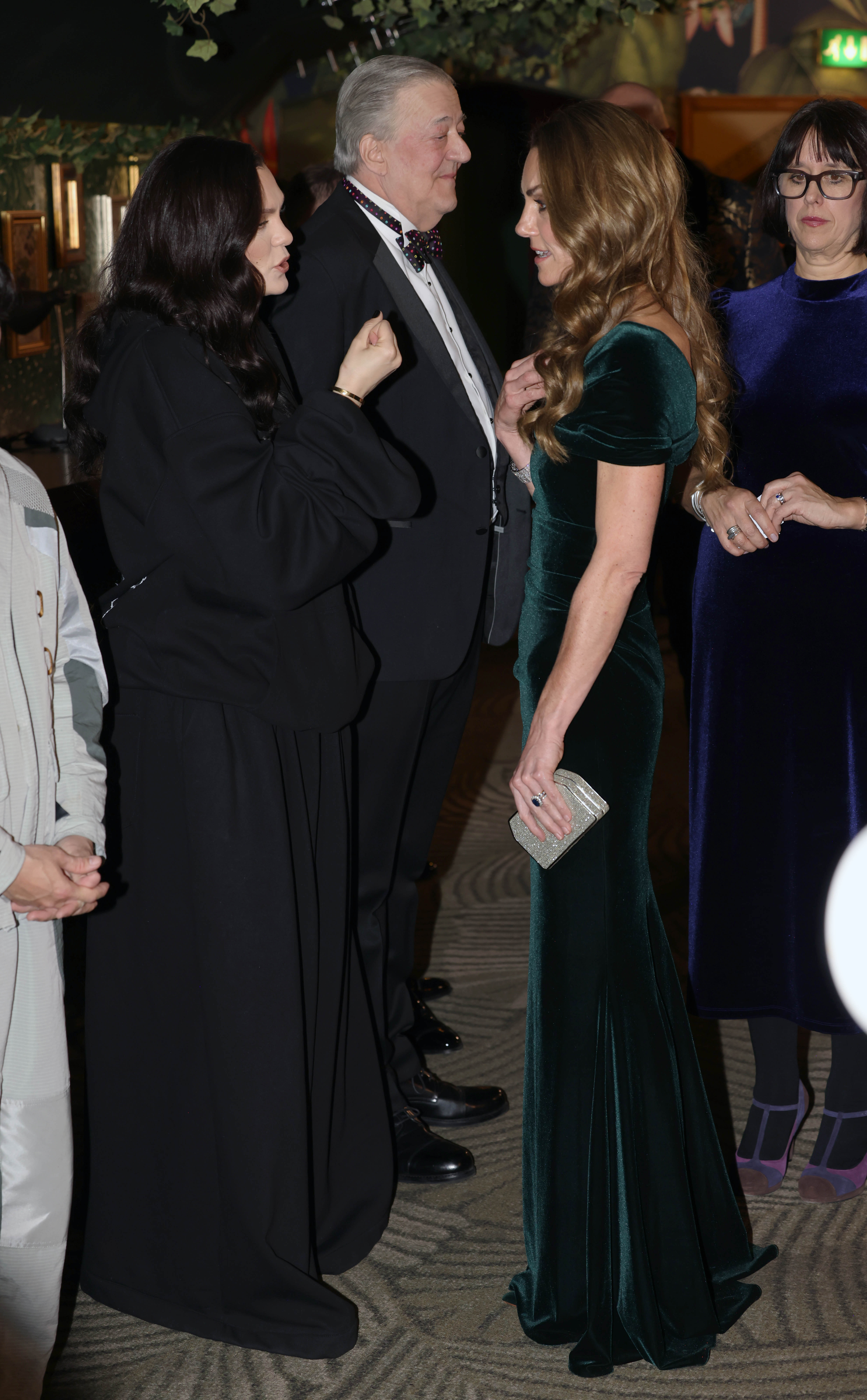 Kate Middleton hugs Jessie J at the Royal Variety Performance at the Royal Albert Hall on November 19, 2025