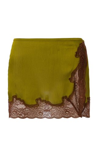 Niera Lace-Trimmed Satin Mini Skirt