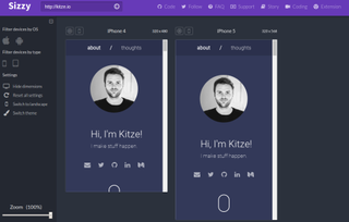 Sizzy allows you to preview multiple screens during app testing