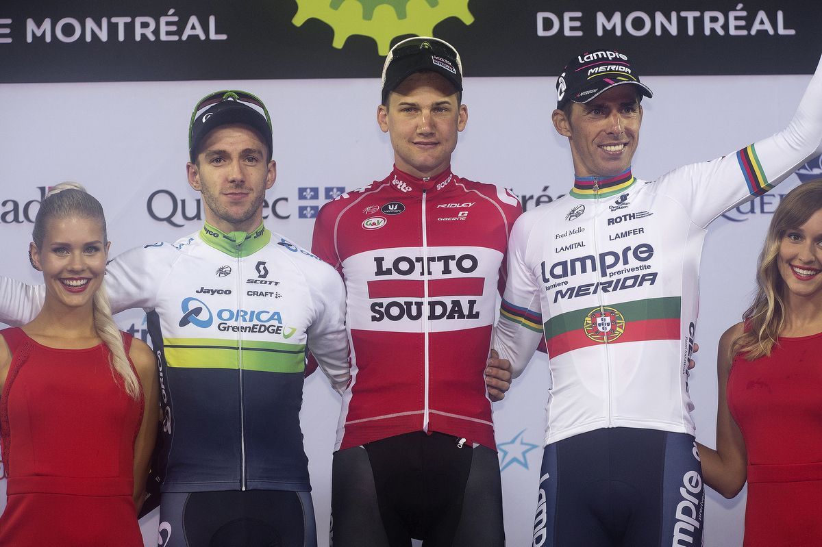 Adam Yates (Orica-GreenEdge), Tim Wellens (Lotto Soudal) and Rui Costa (Lampre-Merida)
