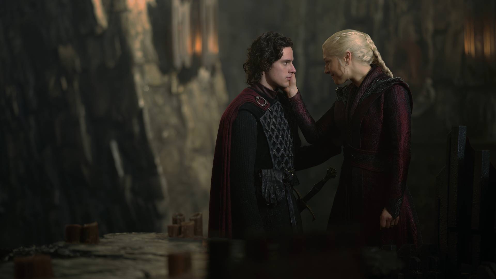 Harry Collett como Jacaerys Velaryon y Emma D'Arcy como Rhaenyra Targaryen