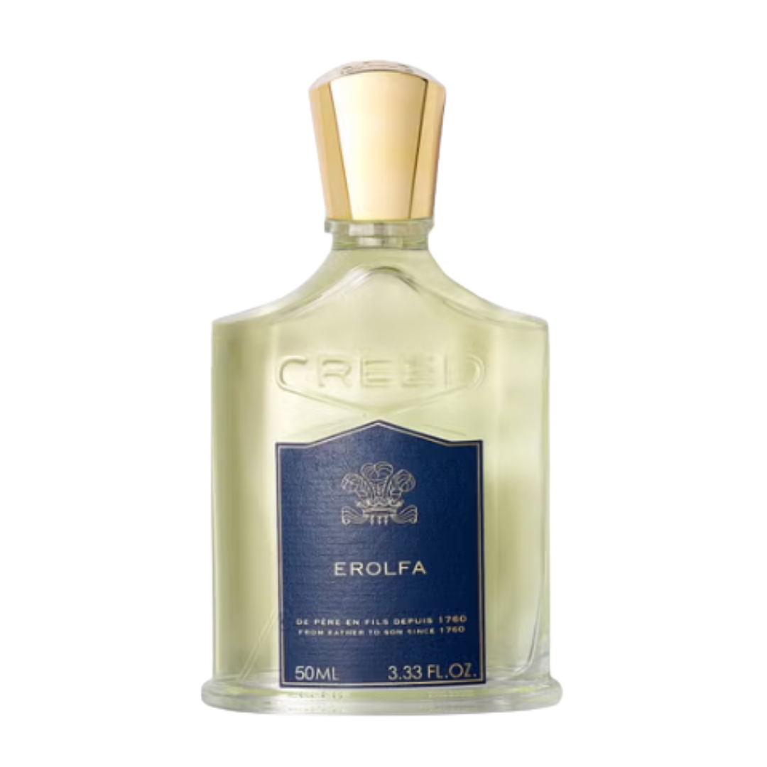 A product shot of the Creed Erolfa Eau de Parfum, on a white background