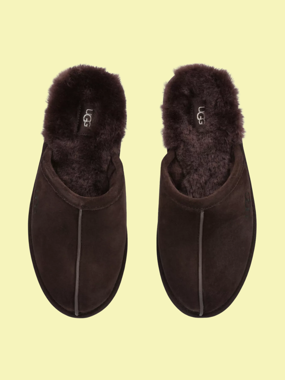 A pair of fluffy brown Ugg slippers