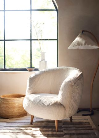 DFS Bellino Soft Accent Chair in Cream and Toffee Combination