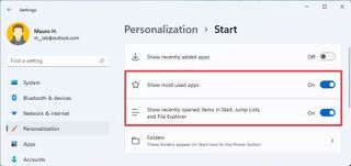 Start menu disable Recommended section