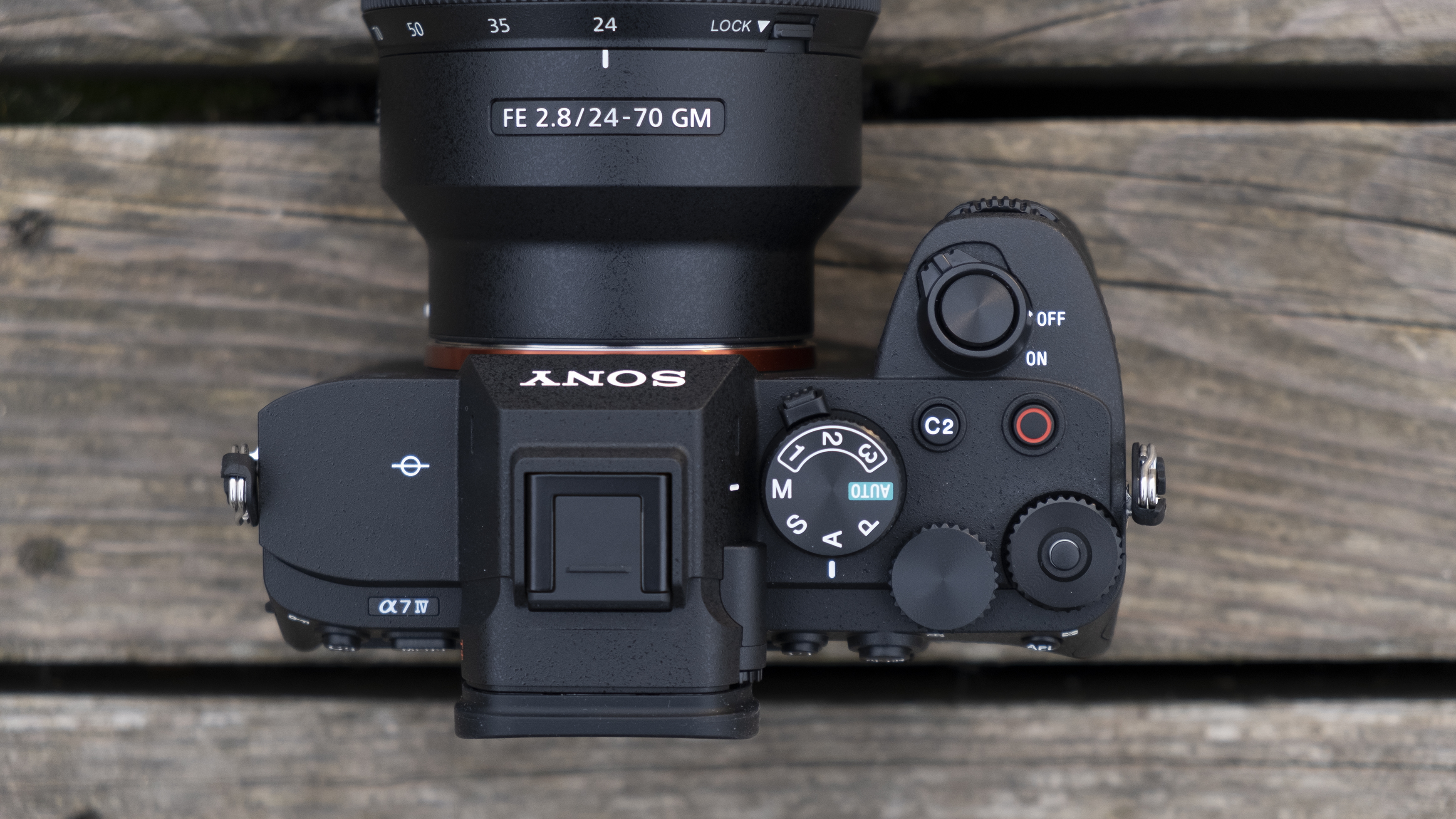 The top plate of the Sony A7 IV camera