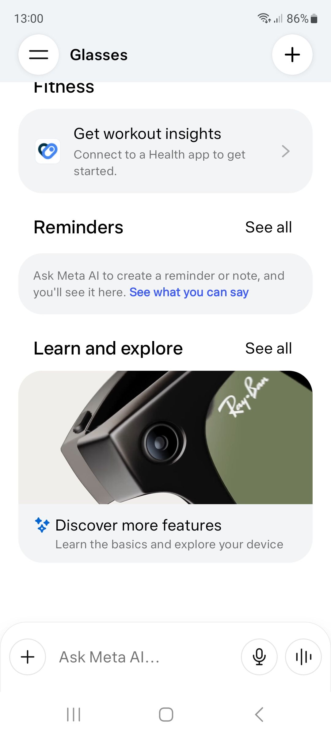 Ray-Ban Meta Gen 2 Headliner Meta AI app screenshots